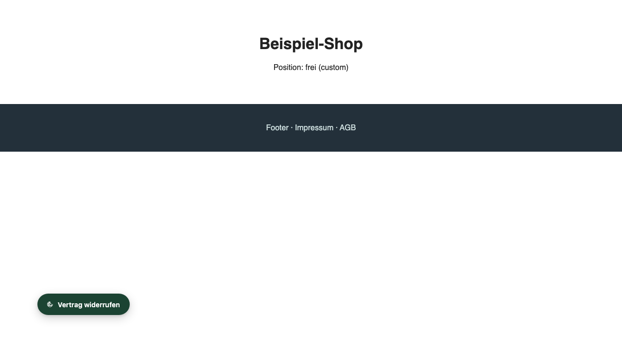 Widerrufsbutton – Frei positioniert (Drag-and-Drop)